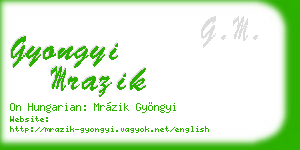 gyongyi mrazik business card